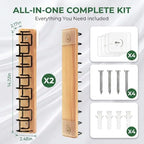 2 Pack Wooden Hat Rack, Each Holds 11 Baseball Caps, Adhesive/Screw Mount - Image 4