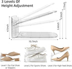 shoe slots organizer, Clear Shoe Stacker, Adjustable Level Shoe Rack,Storage Space Saver for Sneakers Display (Transparent, 8Pack) - Image 2
