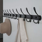 Dseap Coat Rack Wall Mount - 38” Long 10-Tri-Hooks Heavy Duty Coat Hanger Rail Wall Hooks for Hanging Coats Hats Clothing Clothes Purse Mudroom Entryway, Black, Pack of 2 - Image 3