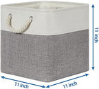 Temary Fabric Storage Baskets for Organizing, Grey Basket for Shelves, Collapsible Baskets with Handles for Shelves, Home, Closet (White&Gray) - Image 3