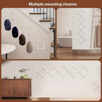 SCUNDA Rustic Wall Mounted Coat Rack with Space Saving Accordion Design, Expandable Wall Mount Coat Rack with 16 Wood Hooks, Modern Farmhouse Wall Décor for Living Room, Entryway(Shabby White) - Image 3