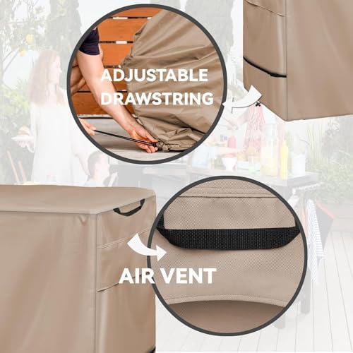 Outdoor Pizza Oven Table Cover, Size 32 x 32 x 36 inch, Khaki - Image 4