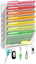 8-Tier Wall File Organizer with Hook, Hanging File Organizer White by Unknown