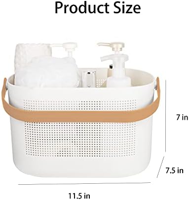 Plastic Portable Shower Caddy Basket, Storage Organizer, Yellow, 2 Pack - Image 5