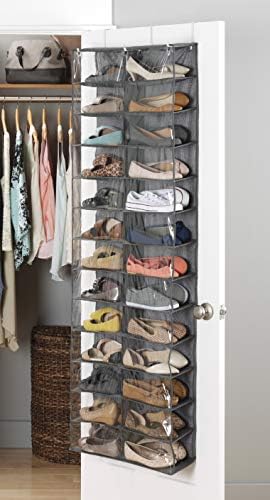 Whitmor Over The Door Shoe Shelves - 26 Sections - Crosshatch Gray - Image 3