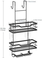 Consumest Over The Door Shower Caddy - 3 Tier Shower Shelves Hanging with Soap Holders, Large Capacity Shower Organizer with 6 Hooks, Bathroom Rack and Storage, Black - Image 5