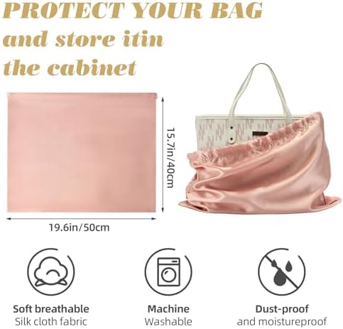 3Pack Drawstring Dust Bags for Handbags Silk Purses - Image 2