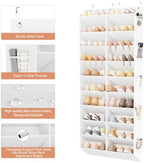 LANTEFUL Over the Door Shoe Organizer, Hanging Shoe Rack for Closet Door Shoe Storage for 30 Pairs Sneaker and Boots, Large Shoe Holder for Door with 10 Side Pockets, Space Saving, White - Image 4