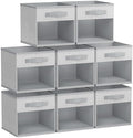 DIMJ Collapsible Storage Cubes, 8 Packs Cube Storage Bins with Window, Fabric Storage Baskets for Shelves, Closet Storage Boxes for Clothes, Toys, Books, 11 Inches Sundries Blended by DiMJ