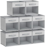 DIMJ Collapsible Storage Cubes, 8 Packs Cube Storage Bins with Window, Fabric Storage Baskets for Shelves, Closet Storage Boxes for Clothes, Toys, Books, 11 Inches Sundries Blended by DiMJ