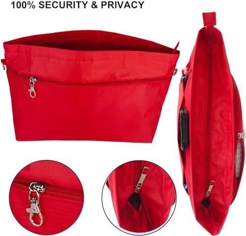 Handbag Tote Purse Organizer Insert, Medium, Red - Image 5