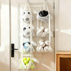 2 Pack Hanging Ball Storage Organizer, 4-Tier Mesh Holder for Basketballs, Soccer Balls and Toys, Space-Saving Ball Organizer for Kids Room, Garage & Home Ball Storage Solution (Purple) - Image 7