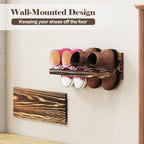 Nisorpa 20 Inches Wall Mounted Shoe Rack, Rustic Burnt Wood, 2 Pack - Image 4