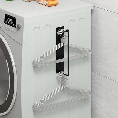 Magnetic Hanger Organizer, Thipoten 2Pack Hangers Holder for Washing Machine, Holding up to 30 Velvet/Wire/Plastic Hangers, Perfect Space Saver for Laundry Room (2, Black) - Image 3
