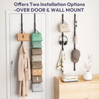 SWTYMIKI Over the Door Purse Organizer - 2 Packs Wall Mounted Purse Rack with 8 Hooks Design, Hanging Handbag Organizer Storage Holds up to 16 Bags, Bag Rack for Closet, Door (Black) - Image 5
