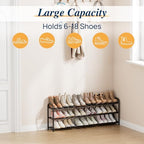 ENJOYBASICS 3 Tier Expandable Shoe Rack, Metal Small Shoes Shelf, Black - Image 5