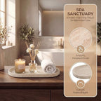 YKAJO Natural Travertine Beige Oval Marble Tray, 11.8x5.9 Vanity Organizer - Image 5