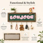 Bonjour Key Holder Wall Mount, Playful Entryway Hanging Shelf - Image 2