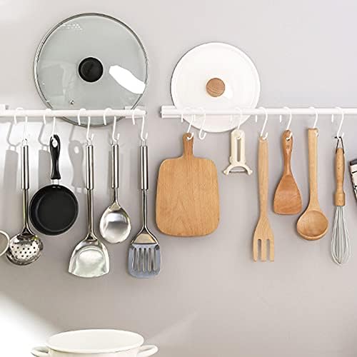 4 Inch Heavy Duty S Hooks - 12 Pack, Large Vinyl Coated, White Rubber Coated Non Slip Metal S Hangers for Hanging Closet, Garden, Plants, Jewelry, Pot, Pan, Cups, Towels - Image 4