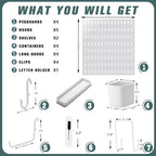 MULSAME Pegboard Combination Kit, 25.2" x 25.2" Wall Mounted Storage Set with 4 Pegboards & 20 Accessories Hanging, Peg Boards Organizer - Image 4
