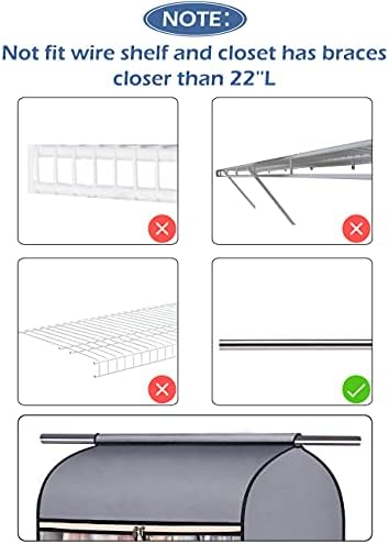 SLEEPING LAMB 43'' Garment Bags for Closet Storage with Zippers Completely Closed Wardrobe for Hanging Clothes Suits Coats Cover, 2 Packs, Grey(Hanging Rod Not Included) - Image 7