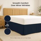 Queen Bed Skirt, Hides Under-Bed Storage 16 Inch Drop, Pleated, Navy - Image 6