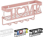 Key Holder for Wall - Adhesive Key Rack with 5 Key Hooks, 11.02" L×2.75" W×4.92" H, Key and Mail Organizer Wall Mount, Key Hanger for Wall, Entryway, House, Living Room Decor(Pink) by OHOBABY