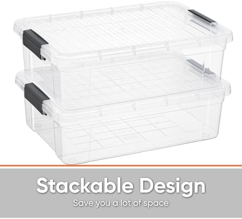 Superio Storage Bins with Lids, Clear Plastic Containers for Organizing, Stackable Totes, BPA Free, Odor Free, Organizer Boxes for Home, and Dorm (2 Pack, 22.75 Qt) - Image 4