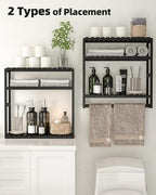 Galood Over The Toilet Storage Bathroom Shelves Wall Mounted 3 Tier Black - Image 5