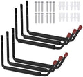 6 Pack Garage Hooks Heavy Duty, Utility Steel Hooks with EVA Foam Padding, 15inch Wall Mount J Organizer Hanger for Hanging Bikes Kayak Garden Tool Hose Bike Shelf by CRXCRC