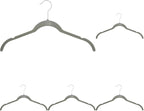 Amazon Basics Space Saving Slim Velvet Non-Slip Clothes Hangers for Closet Organization, Gray/Silver, 150-Pack by AmazonBasics