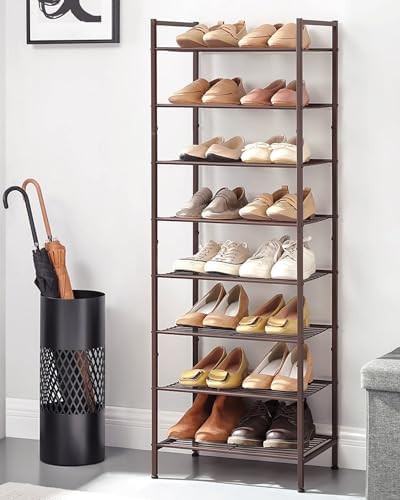 SONGMICS 8-Tier Metal Shoe Rack, Vertical Shelf, Holds up to 18 Pairs - Image 2