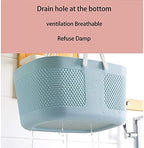 rejomiik Portable Plastic Shower Caddy Basket Organizer with Handles, Blue - Image 4