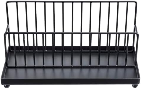 MyGift Industrial Matte Black Metal Wire Tabletop Mail Holder and Pen Storage Tray, Home Office Desk Accessories Organizer with Letter Card Envelope Rack - Image 6