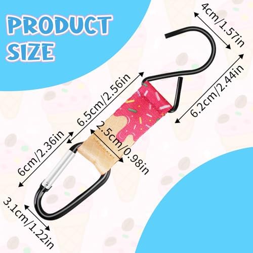 Ice Cream Drip Baseball Softball Dugout Organizer Bag Fence Hook Helmet Glove Hanger with Name Tag Sports Team Gifts Gear for Boys Girls Coach Mom Must Have Travel Accessory-2pcs - Image 3