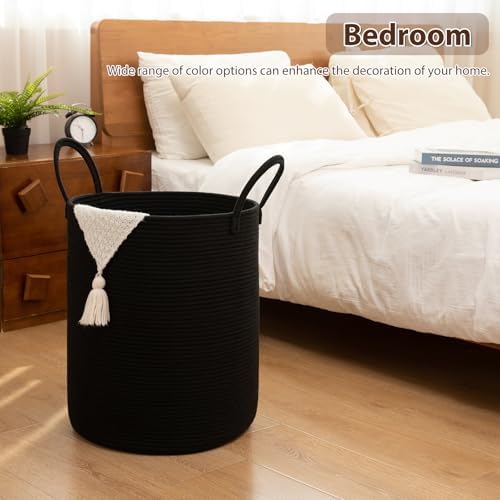 OIAHOMY 60L Nursery Hamper Laundry Basket Laundry Hamper Black - Image 5
