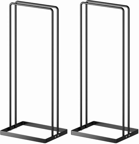 Hanger Organizer 2 Pcs, Coat Hanger Holder Stand Clothes Hangers Stacker for Laundry Room Organization, Clothes Hangars Closet Space Saver Caddy Rack for Bulk Plastic Velvet Wood Metal Hangers Storage by SeropyDirect