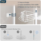 Consumest Shower Caddy Tension Pole - Adjustable Corner Shower Organizer with Soap Holder, Bath Shelves for Bathroom Storage, 27.6-108.3 inch, White - Image 4