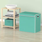 Simple Houseware Double Laundry Hamper with Lid & Removable Bags, Turquoise - Image 6