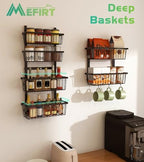Mefirt 12 Inch Wide Narrow Over The Door Pantry Organizer 6-Tier Black - Image 3