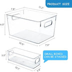 Set of 8 Pantry Organizers and Storage, Clear Plastic Bins(4L+4S) - Image 3