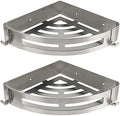 NearMoon Bathroom Shower Caddy 2 Pack, 304 Stainless Steel Shower Organizer with 2 Hooks, No Drill (Corner Shelf, Brushed Nickel) by NearMoon