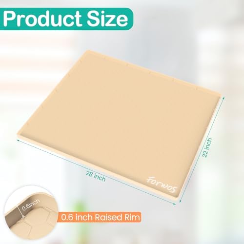 Silicone Under Sink Mat, 28"x22", Waterproof Cabinet Liner, Beige - Image 2