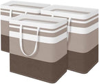 BlissTotes 3-Pack Laundry Basket, Collapsible Laundry Hamper, Khaki, 125L by BlissTotes