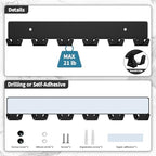 GTK Key Holder for Wall, Key Hooks with 12 Hooks, Wall Mounted Key Holder for Hallway, Self Adhesive Key Rack(Black) - Image 4