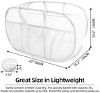 2 Pack Collapsible Laundry Baskets, Upgrade Pop Up Laundry Hamper with Convenient Bags, Foldable Laundry Basket Mesh Light Weight, Easy to Carry Clothes Hampers for Laundry, Dorm, Toys, Travel White - Image 4