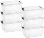 Superio 21 Quart Clear Plastic Storage Boxes with Lids, Stackable Organizer Containers, BPA-Free Storage Bins for Home, Office, School & Dorm, 6 Pack by Superio