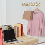 Brushed Gold Wall Mounted Coat Rack – 24 Inch Stainless Steel Rail with 8 Double Coat Hooks for Entryway, Bathroom, Bedroom, Kitchen – Modern Gold Hook Rack for Coats, Hats, Towels - Image 5