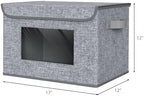 Univivi Fabric Storage Bins with Lids for Clothes 4 Pack, Grey Linen - Image 2