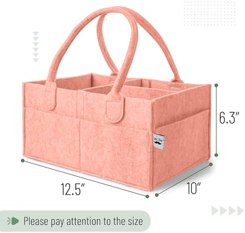 Mr. Pen- Baby Diaper Caddy Organizer, Coral - Image 2